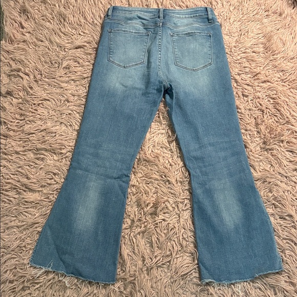 Flying Monkey Crop Kick Flare Distressed Flare Leg Denim With Side Slits - Picture 10 of 10